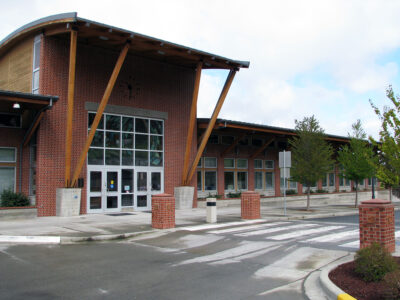The front of the Skagit Station building.