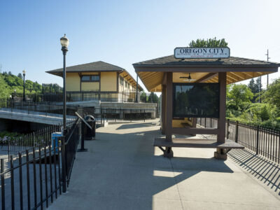 The platform at Oregon City Station.