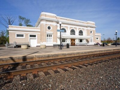 Looking across the tracks at Salem Station.