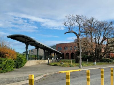 Covered walkway at the Bellingham Station.