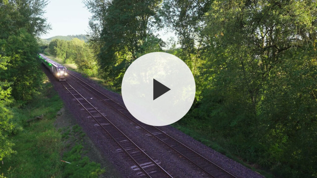 Watch a new Amtrak Cascades train head north along the Pacific Northwest Rail Corridor